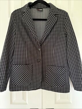 Vintage Russ Black and White Grid Blazer